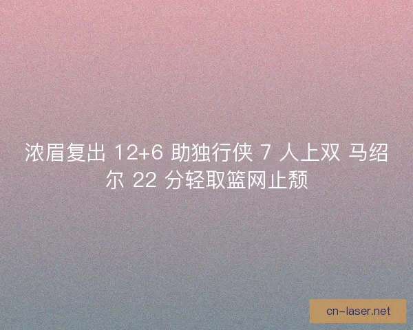 浓眉复出 12+6 助独行侠 7 人上双 马绍尔 22 分轻取篮网止颓